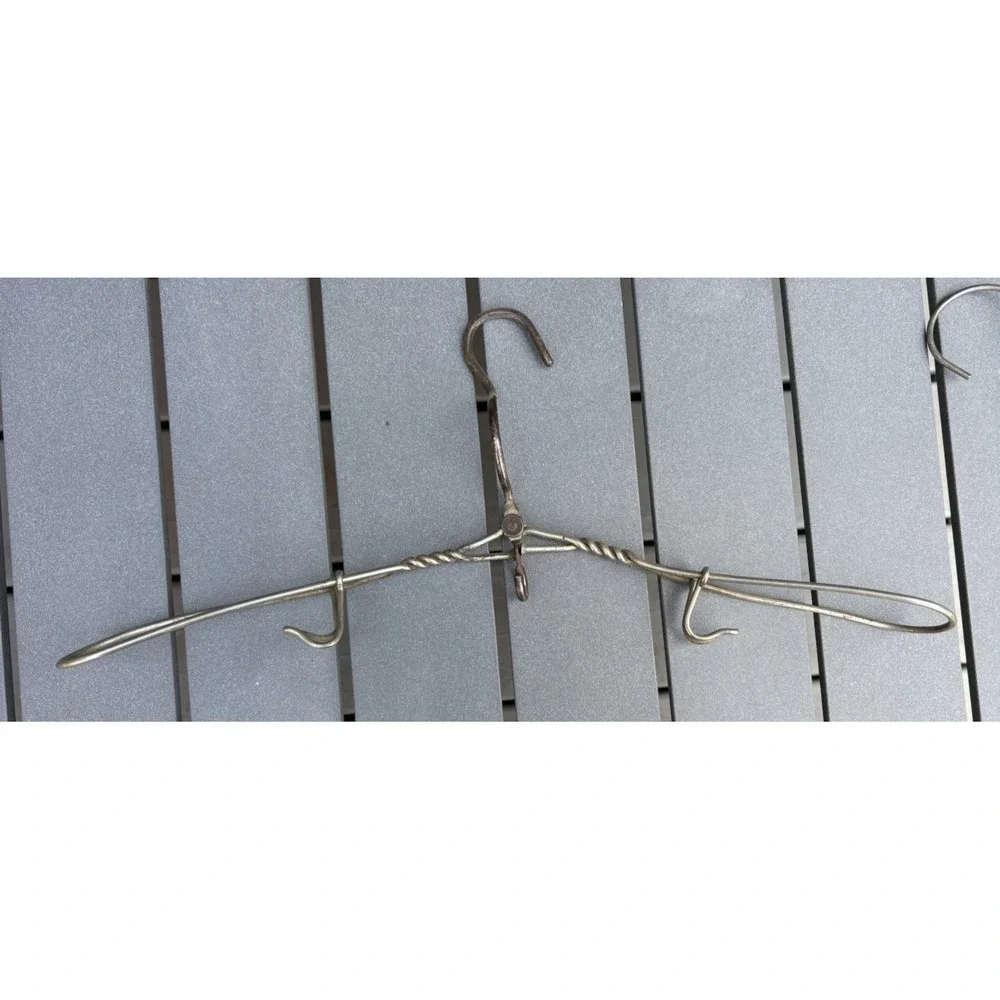 Vintage heavy duty twisted wire clothes hangers folding 1930's steampunk